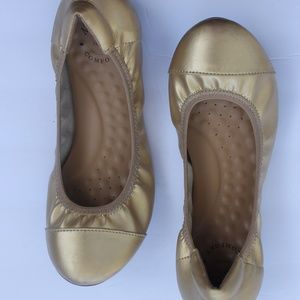 Mr Cat Comfort Elastic Women's Flats Gold Size 7